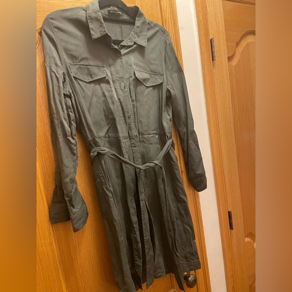 Banana republic hunter green shirt dress